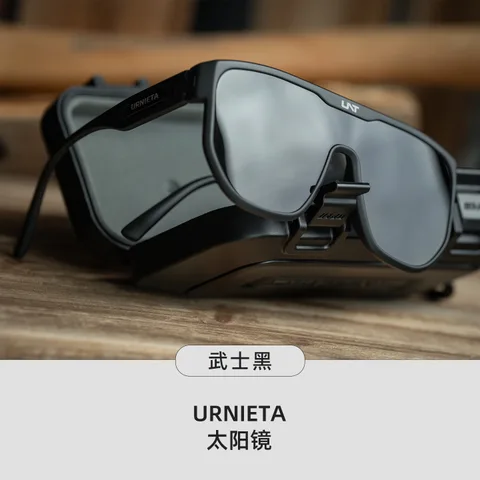 URNIETA太阳镜偏光墨镜男防晒女开车骑行高清防紫外一体太阳眼镜 户外太阳镜-武士黑